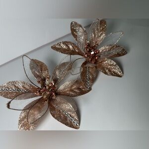 Glittery Christmas Ornaments Vintage-Looking Flower